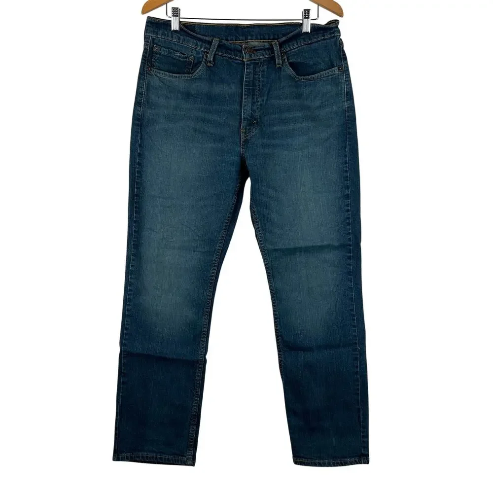 Levis 514 Jeans Mens 36x30 Blue Straight Mid Rise Dark Wash Denim‎
